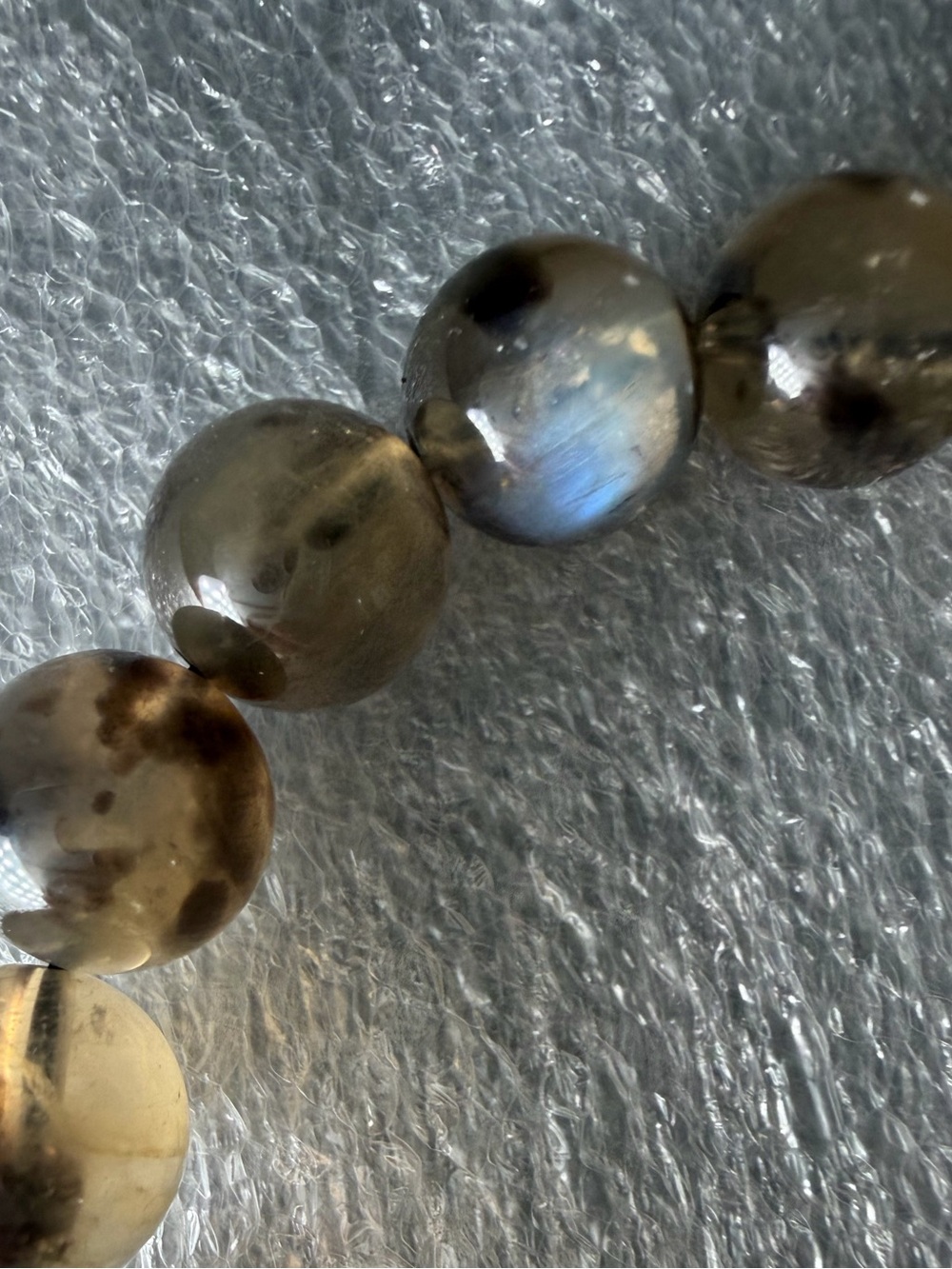 LAST ONE- Rare 10MM Finland Leopard Labradorite Natural Crystal Bracelet
